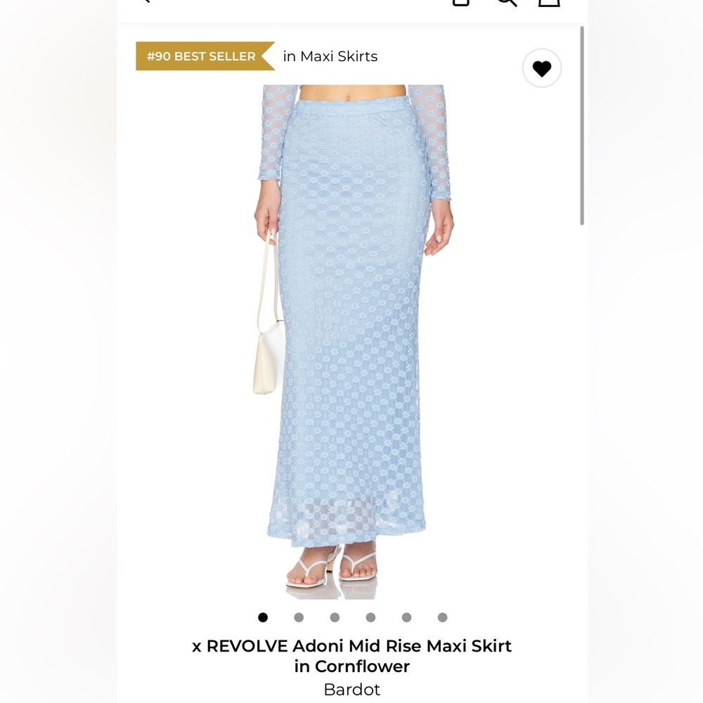 Bardot Cornflower Blue Lace Maxi Skirt
